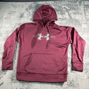 Under Armour ColdGear Burgundy Loose Fit Hoodie Pullover Size SM